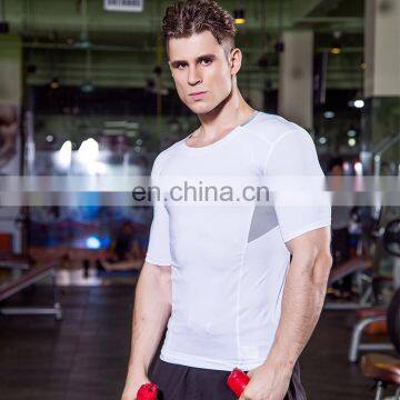 Adjustable elastic fabric tight fitness training T-shirt gym sports clothing