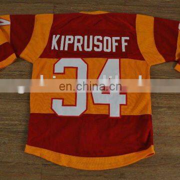 Customized 100% Polyester #34 Kiprusoff Heritage Classic Ice Hockey Jersey Provide Custom Any Logo, Name,Number