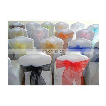 restaurant hotel wedding decoration chair sashes snow organza fabric