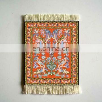 woven rug coaster material with rubber