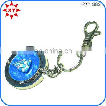 Zinc alloy 3d handbag soft enamel folding bag hanger with chain