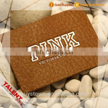 Custom Hot Pressed And Stamping Silver PU Leather Label Patch photo-3