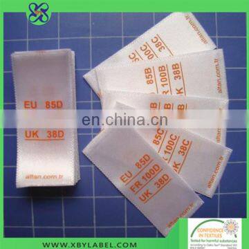 Printed satin size label China label printer