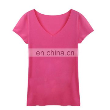 Promotional V-Neck-Shirts-Woman-T-Shirt-Latest-Tee-promotional-t-shirt