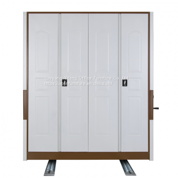 High Density Office Movable Filing Cabinet System, Mechanical Mobile Storage Shelving System