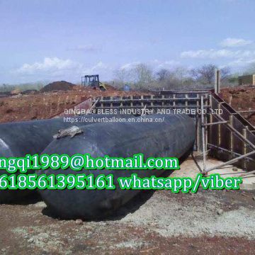 inflatable culvert baloon(600mm diameters) for culvert bridge construction sold to Kenya