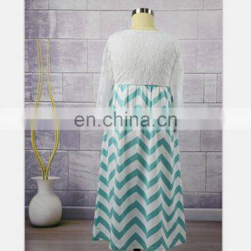 2019 Women Mommy and me Maxi Dresses Baby Girls Lace Zigzag Chevron Dress (this Link for WOMAN) photo-5