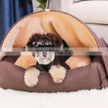 Luxury Dog Cat Bed with Blanket Machine Washable Pet bed sofa with Soft Fleece fabric