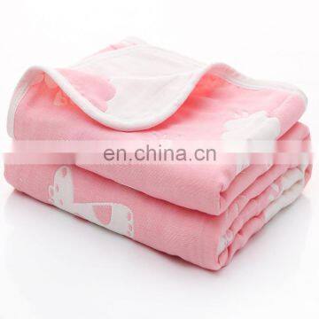 2020 Wholesale Price Muslin Fabric Animal Bath Towel 100 Cotton 6 Layers Gauze Double Jacquard Baby Receiving Swaddle Blanket photo-2