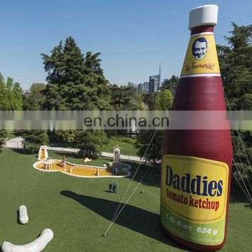 promotion 30ft tall tomato inflatable ketchup bottle for advertising