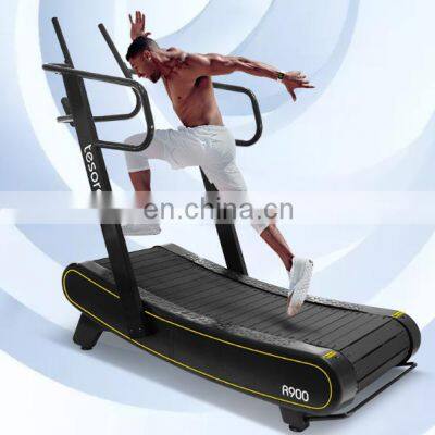 best price low noise gym set up eco-friendly mechanical running machine fitness Curved treadmill & air runner  from China