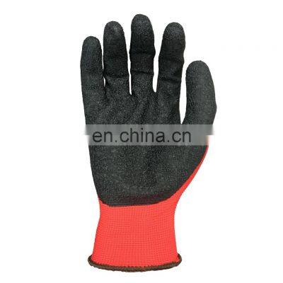 Cheap 13g Rubber Dipped Safety Glove Latex Coated Work Gloves Gloves For Construction Wholesale