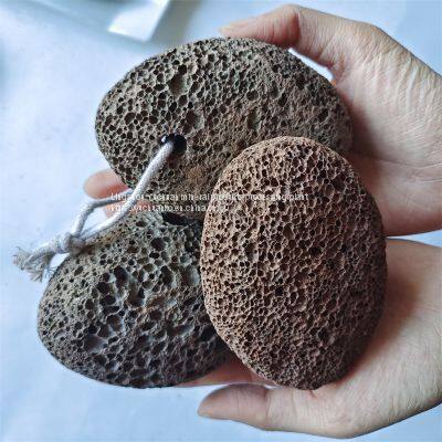 Wholesale Volcanic Stone Double-sided Grinding Foot Stone Grinding Foot Tool Rope Wrapped Oval Grinding Foot Stone photo-3