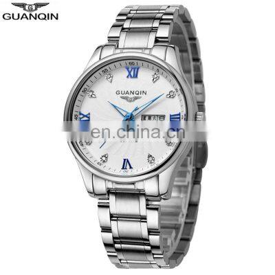 GUANQIN GQ80007-6A Mens Watches Online Metal Stainless Steel Week Date Showed Luxury Men Wrist Watch