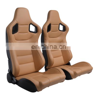 JBR1041 PVC carbon look sport Tan Color bucket racing seats