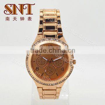 New fashion alloy watch lady watch with rose gold color