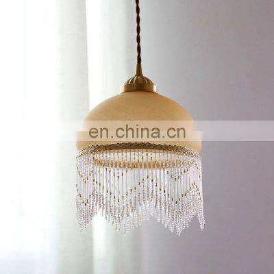 Vintage Creative Glass Tassel Chandelier For Living Room Indoor Home Bedroom Bedside Led Hanging Lamp Decor LED Pendant Lamp