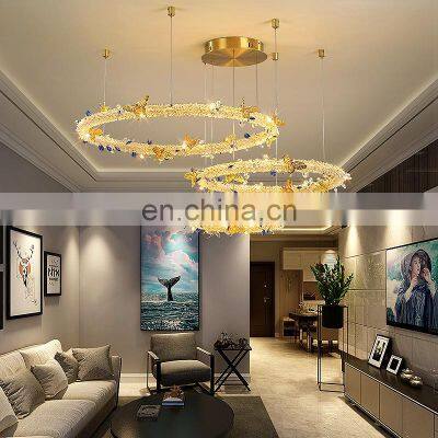 Customized Round Chandelier Hotel Bedroom Living Room Dining Room Copper Light Crystal Led Modern Luxury Chandelier photo-4