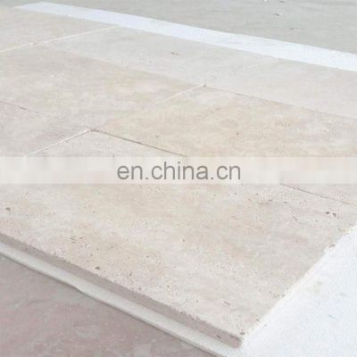 Premium Quality 3cm thick  Extra Light Pattern Set Travertine Tumbled Tile Made in Turkey indoor and outdoor decoration