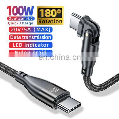 PD 100W 180 Degree Charging Cable Fast Charging Type C Charger Data Transfer Mobile Phone Usb C Data Cable photo-4