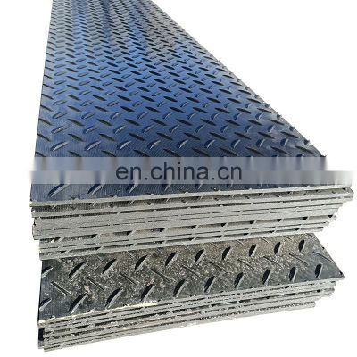 Anti- Slip Oil Drilling Rig Mats, Heavy Duty Plastic Engineering Ground Protection Mats, 4X8 Black Mats for Ground Protection