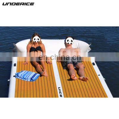 Manufacturer Quotes Inflatable Dock Manhand Double Layer EVA Inflatable Floating Platform 10'x10' Thickness 6'' photo-4