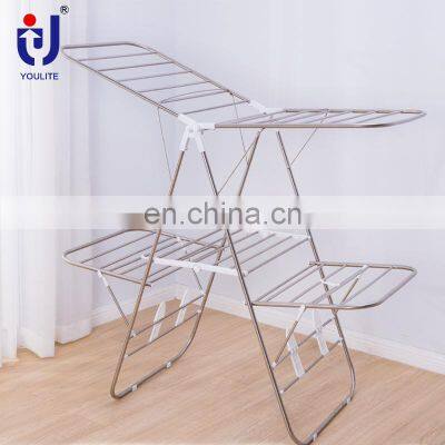 Multifunctional foldable wing clothes drying rack for garment