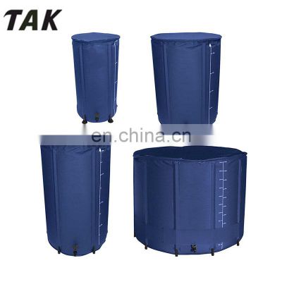 Good price foldable 55 gallon collaps collapsible rain barrel collector saving water tank watering the garden