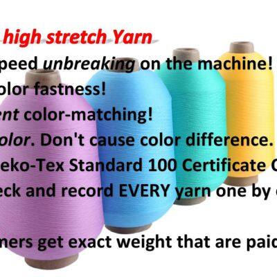 100D , 200D , 150D Polyester Yarn Low Breakage High Stretch Polyester Yarn Hank Dyed Dty Yarn With Oeko-Tex Certificate photo-2