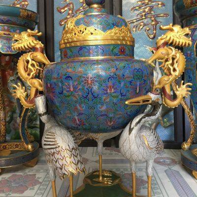 Cloisonn Factory Cloisonn Manufacturer Cloisonn Processing Cloisonn Crafts Cloisonn Manufacturer Wholesale Custom Cloisonn Copper Body Cloisonn Enamel Crafts Incense Burner, Elephant Spot
