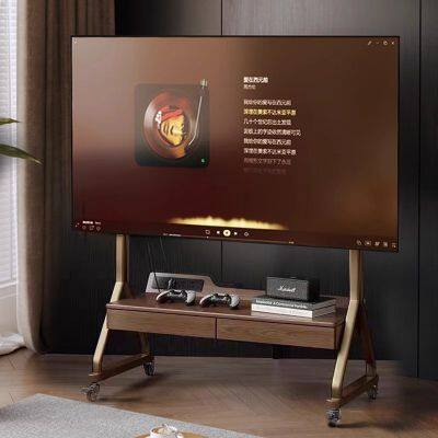 Solid Wood TV Cabinet With Movable TV for Home Use, Simple Small Apartment Living Room, Integrated Movable Floor Stand photo-2