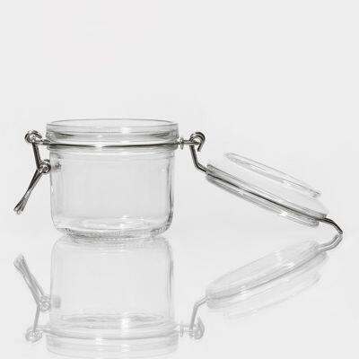 Glass Jar for Powdery Substances, 190ml, 200ml, 250ml, With a Buckle Lock, Transparent Glass Material photo-4