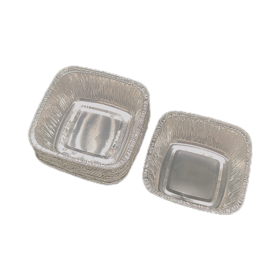 250ml Square Aluminum Foil Container Disposable Food Grade Foil Tray for Baking Roasting Takeaway photo-2
