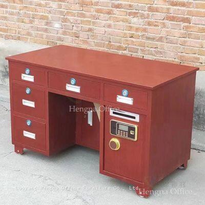 Executive Security Desk with Hidden Safe, Fingerprint & Password Lock – Heavy Duty Steel Design for Manager Offices and Law Firms