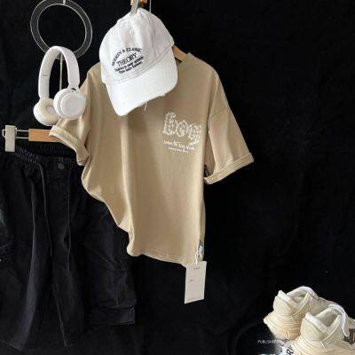 2024 Summer Kids' T-shirts, Korean Style With Letter and Cartoon Prints, Short-sleeved, Round-neck, Casual and Loose-fit Tops for Boys and Girls photo-4