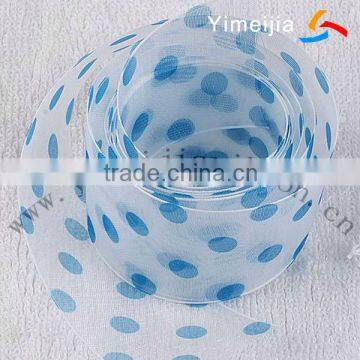 printed dot organza ribbon