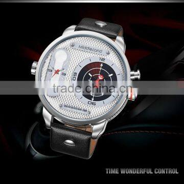 Fashion more time watch double movement dual time zone watch