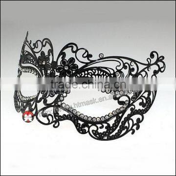 Carnival Venice Mask Exotic Black Metal Mardi Gras Laser Cut Venetian Masquerade Cosplay Mask photo-2