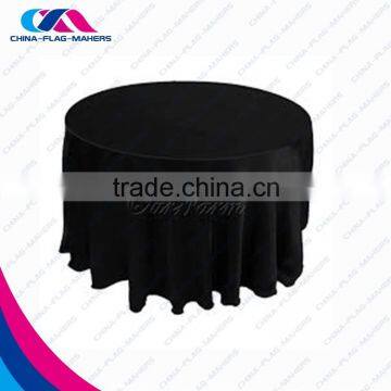 custom polyester black round tablecloth