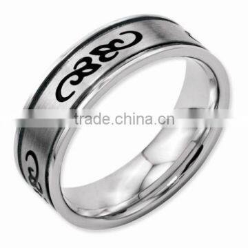 Custom engraved stainless steel rings