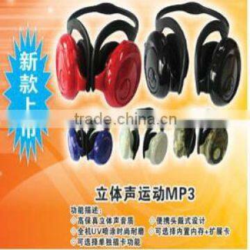 Headset sport Stereo sound mp3 player,headset mp3 player