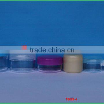 3G/5G/8G/10G/15G/20G PS clear plastic cosmetic jar with PP screw cap