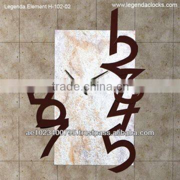 large wall clock, new designer wall clock, modern and unique handmade wall clock with stone veneer and acrylic numbers