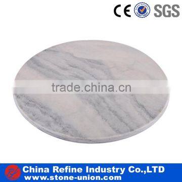 Cheap price stone white marble cup ped round tray