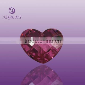 Wuzhou synthetic AAA machine cut heart shape red corundum