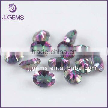 Natural Loose Oval Shape Concave Cut Mystic Topaz