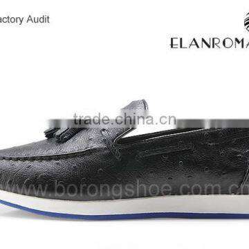 Ostrich Grain British Vintage Style Men Tassel Shoes Loafer Quality Choice photo-5