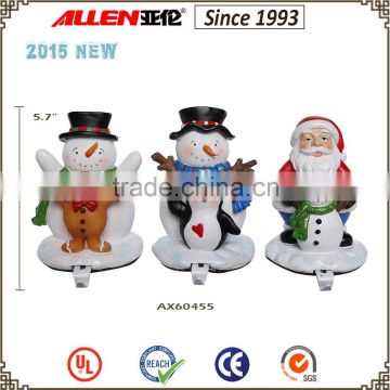 5.7 " snowman santa claus 3 set christmas stocking holders for mantel