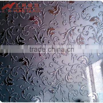 5mm deep acid etched /frosted glass/titanium mirror/back painted glass factory in shahe