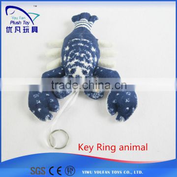 factory custom wholesale lifelike plush Key Ring animal stuffed lobster key chain